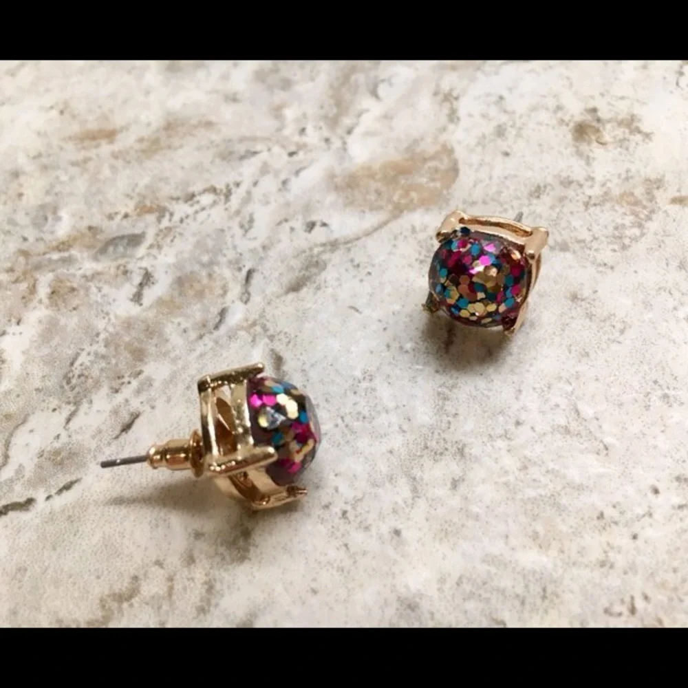 NEW! Multicolor Confetti Glitter Stud Earrings